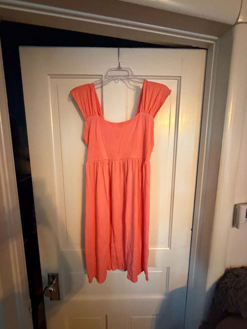 Relativity Intimates Dress Size L Coral Smocked Rayon Spandex